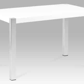 Jídelní stůl AT-2086 WT, lesk bílý/chrom