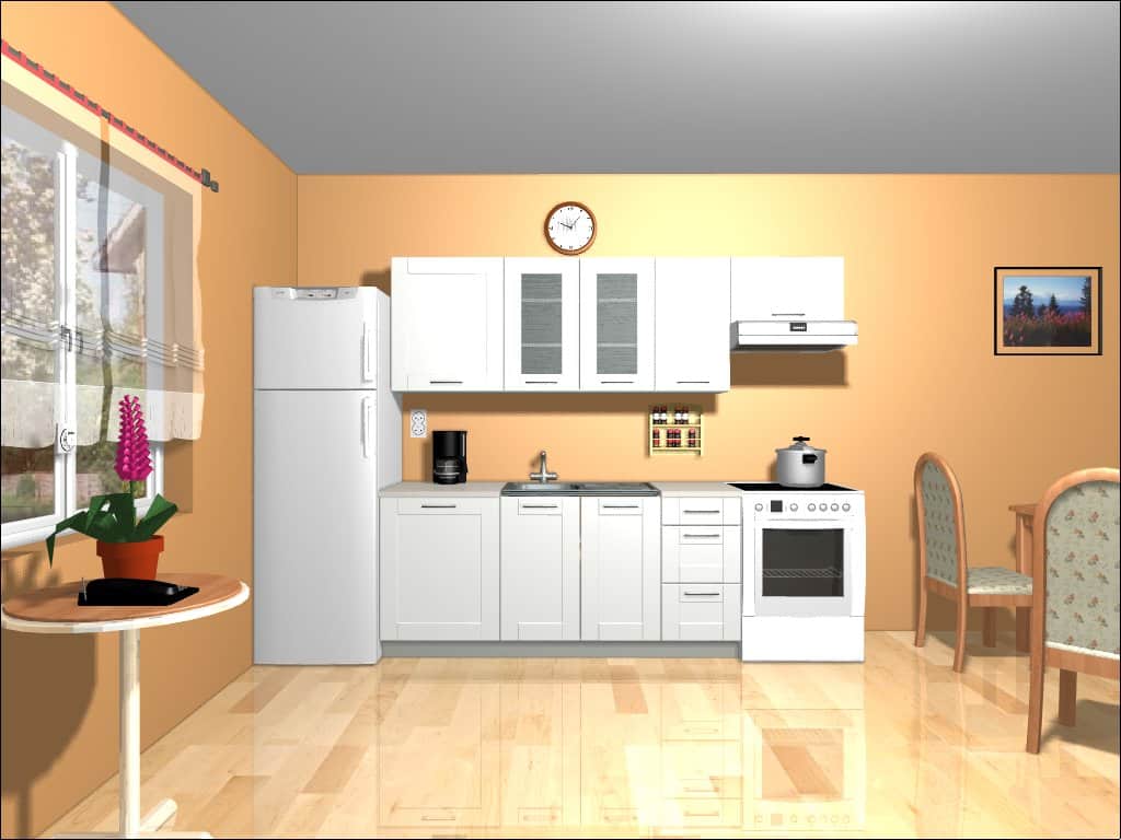 Kuchyně EDAN 180/240 cm, bílá canadian