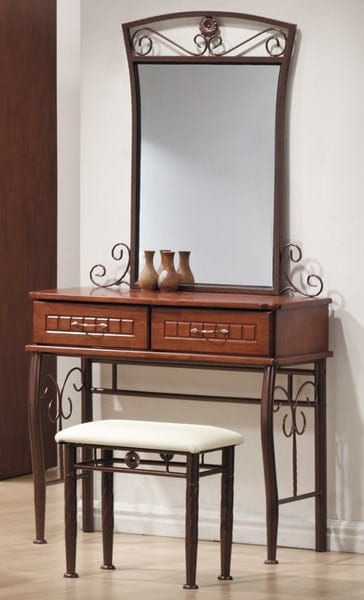 Toaletní stolek SOPHIA, antická třešeň/černý kov