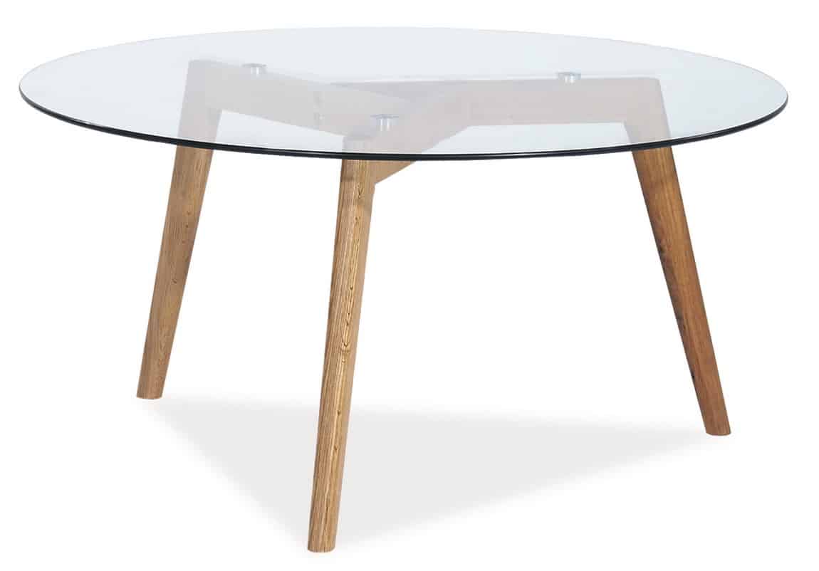 Konferenční stolek OSLO L2, dub/sklo