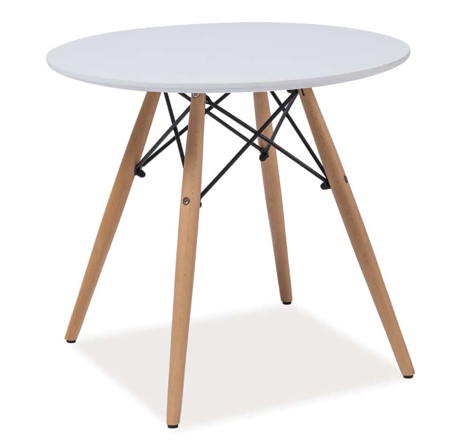 Konferenční stolek kulatý SOHO B, bílá/buk