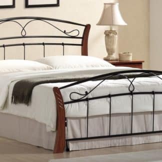 Postel s roštem ATLANTA 160x200, kov/třešeň