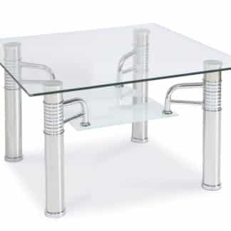 Konferenční stolek RENI D, kov/sklo