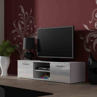 SOHO, RTV stolek 140 S-4, bílý mat/bílý lesk