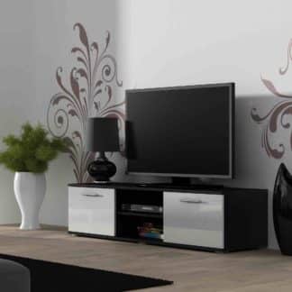 SOHO, RTV stolek 140 S-4, černý mat/bílý lesk