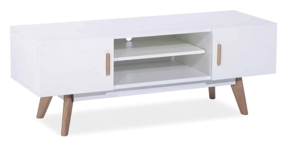 Televizní stolek MILAN TV, bílá/dub