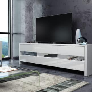 FOX televizní stolek, bílá/bílý lesk