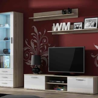 SOHO, obývací pokoj - sestava 1, dub sonoma/bílý lesk