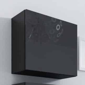 Vitrína čtvercová VIGO, černá/černý lesk