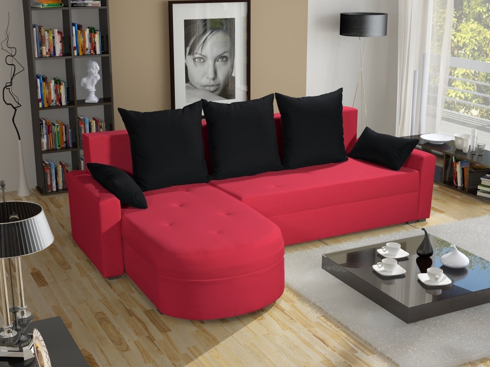 Rohová sedačka WENECJA PIK BIS 9, červená látka