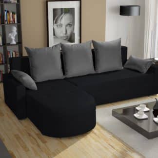 Rohová sedačka WENECJA PIK BIS 6, černá látka