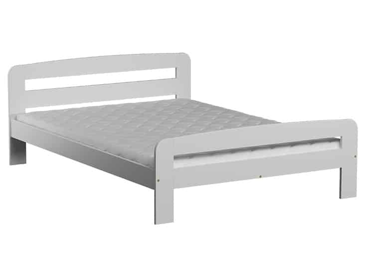 Postel KLAUDIA 90x200 cm s roštem, masiv borovice/moření bílá