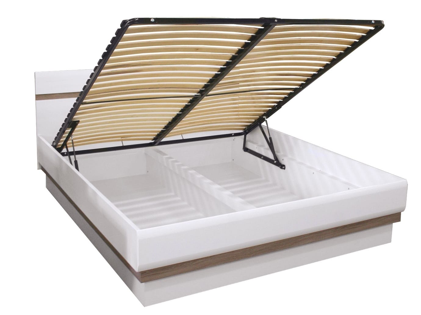 LI 12/160 S. - Postel LIONEL s roštem a úložným prostorem LI 12/160 S.P, dub sonoma truflový/bílý le