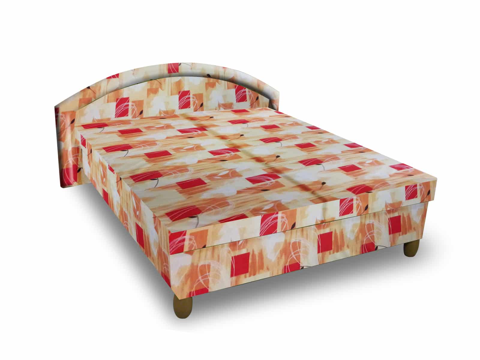 Čalouněná postel MAGDA 160x195 cm, oranžová látka