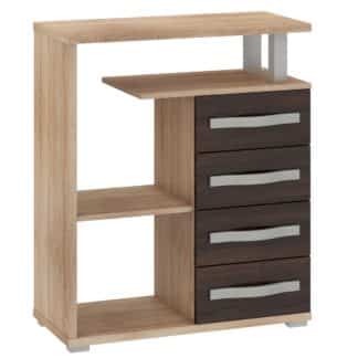 ANGEL regál nízký 4S, dub sonoma/dub sonoma tmavý