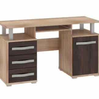 ANGEL PC stůl 1D3S, dub sonoma/dub sonoma tmavý