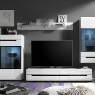 HEKTOR obývací stěna 10, bílá/bílý lesk