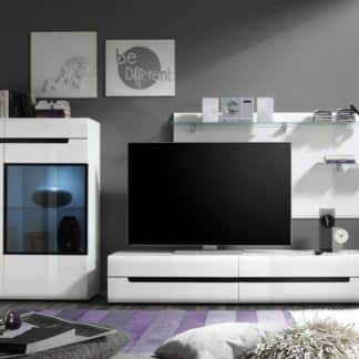 HEKTOR obývací stěna 09, bílá/bílý lesk