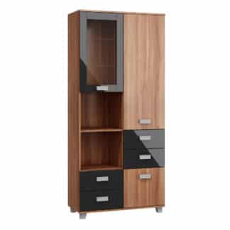 SOLO, regál SOL-05, švestka wallis/černý lesk