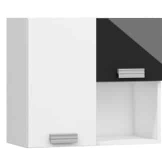 SOLO,závěsná skříňka SOL-08L, bílá/černý lesk