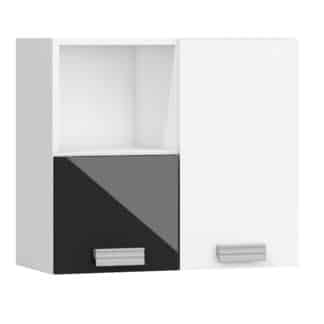 SOLO,závěsná skříňka SOL-08P, bílá/černý lesk