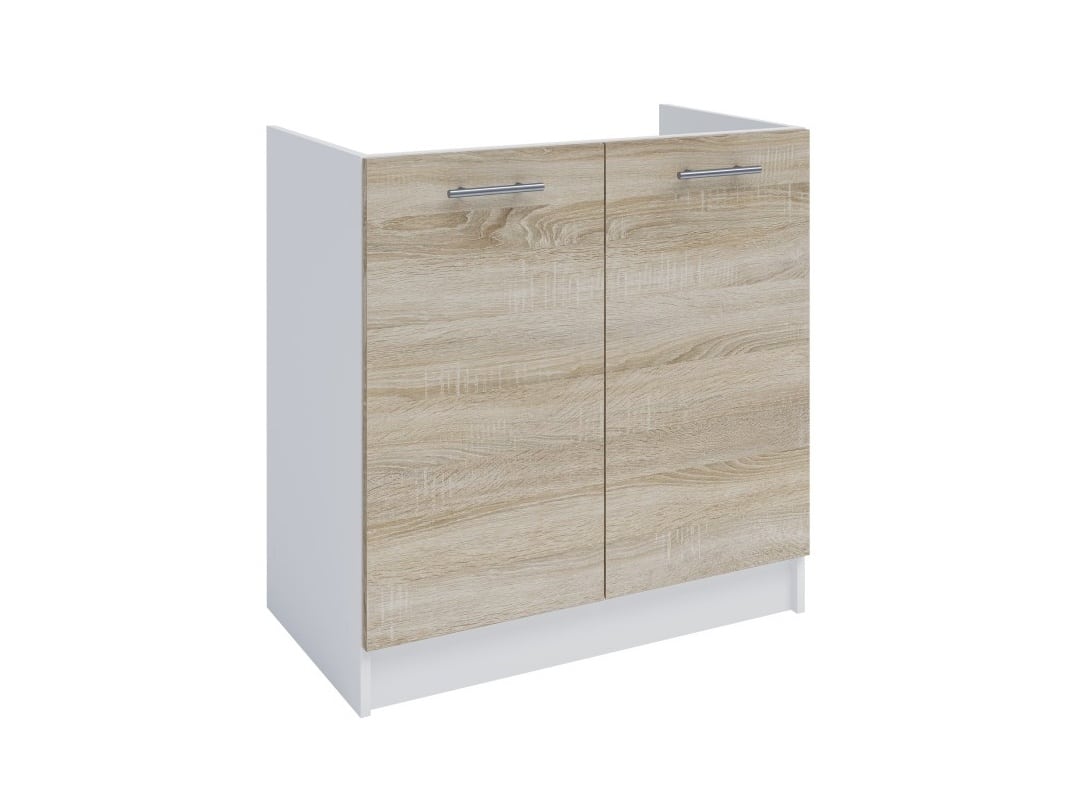 FABIANA, dolní skříňka pod dřez, S-80ZL, dub sonoma/bílá