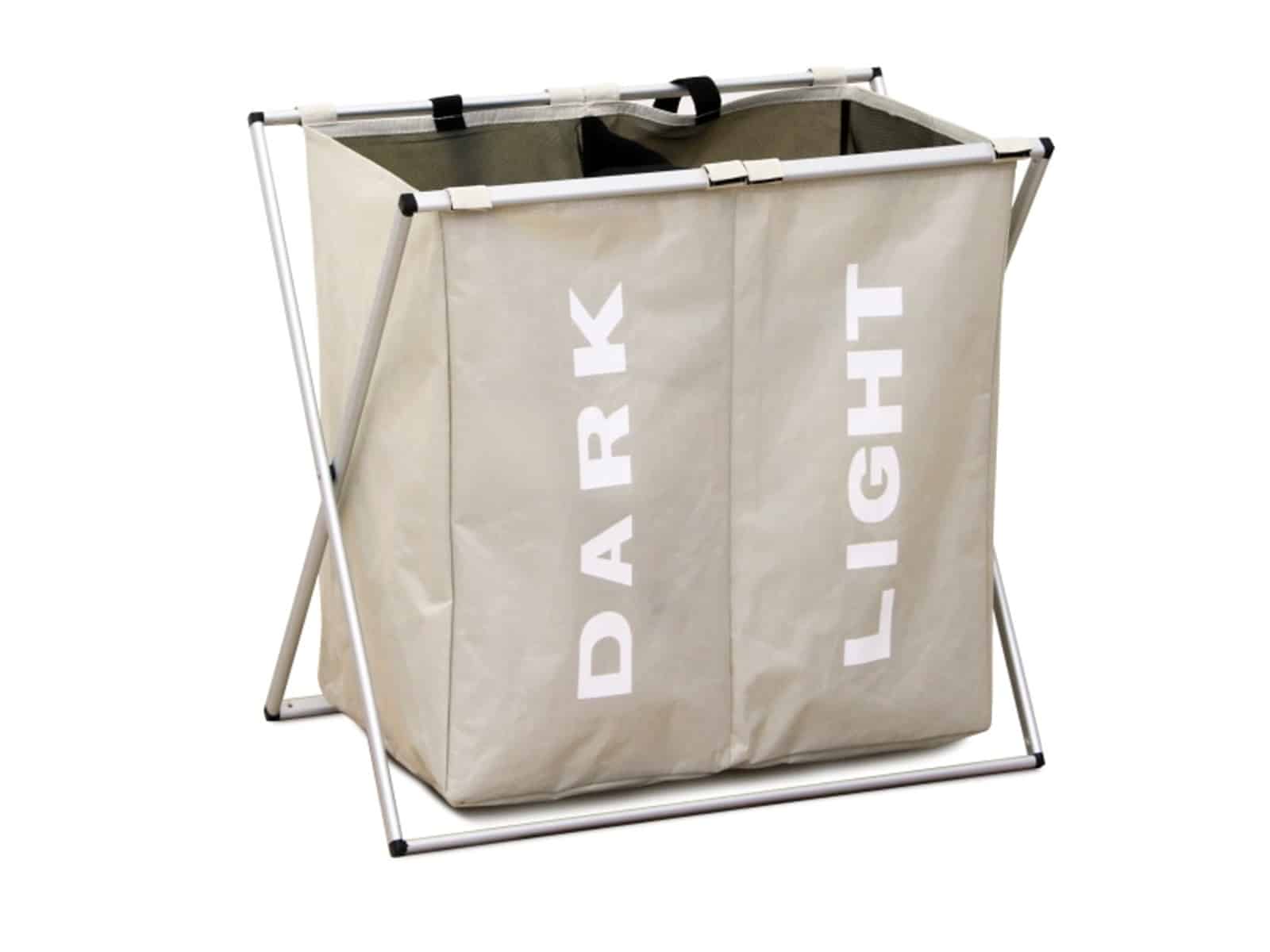 Látkový koš na prádlo LAUNDRY 2, šedo-béžový