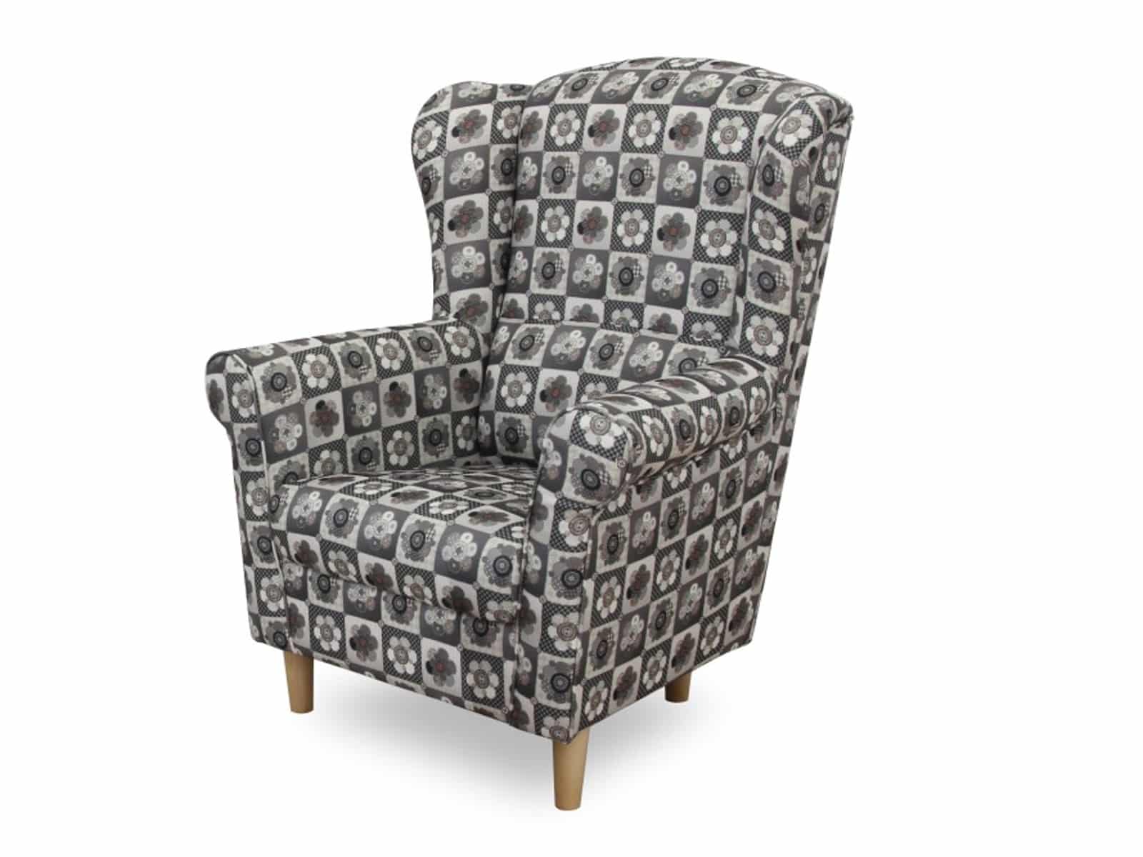 Křeslo ušák CHARLOT, vzor patchwork N1