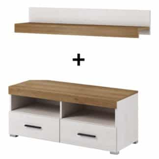 Set FALCO TV stolek FRTV100 + police P100, borovice andersen/dub riviera