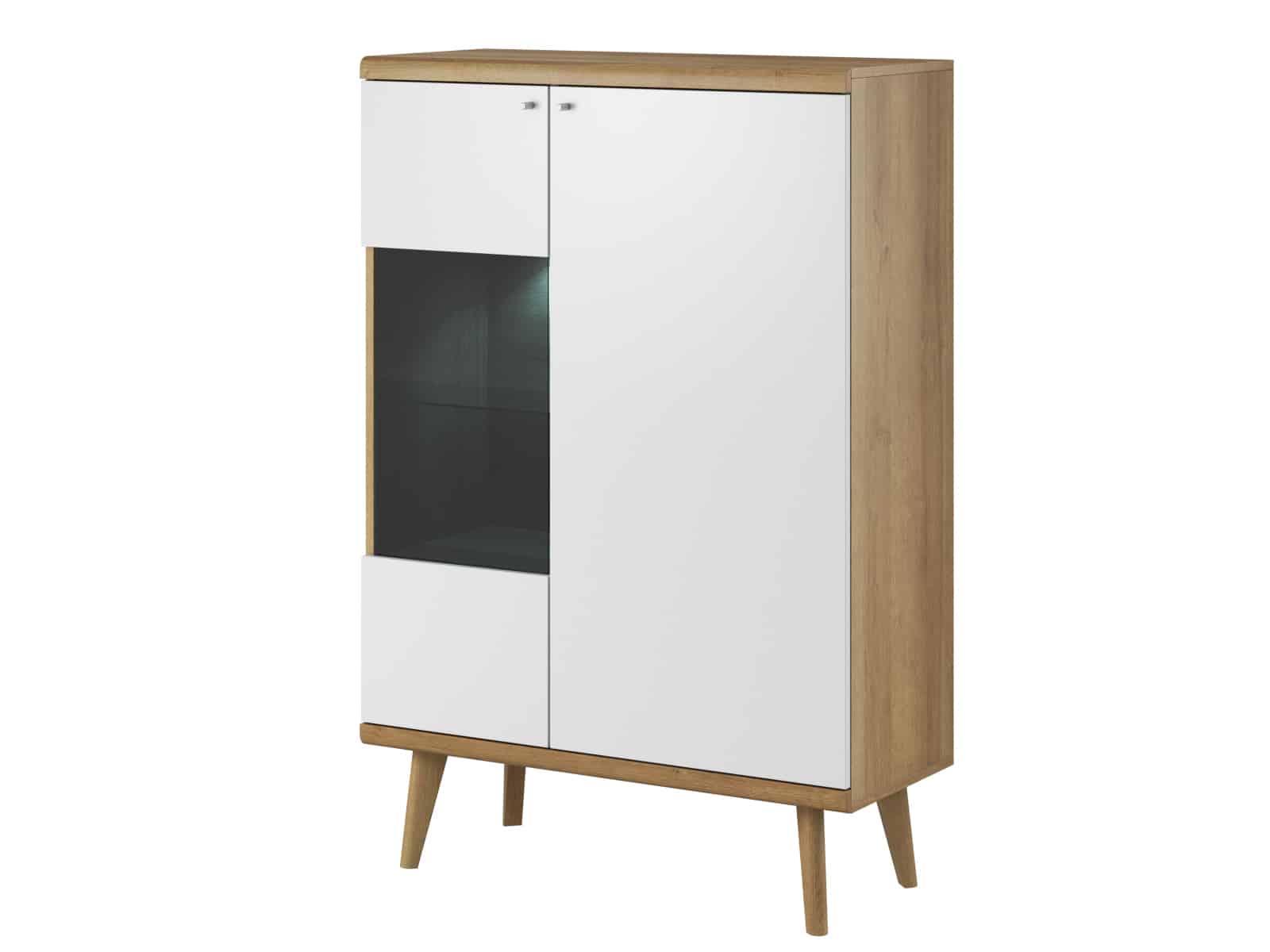 Vitrína PRIMO PWT90, dub riviera/bílá