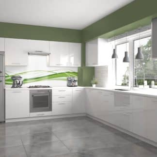 Rohová kuchyně VENTO 280x245 cm, dvířka: bílý lesk