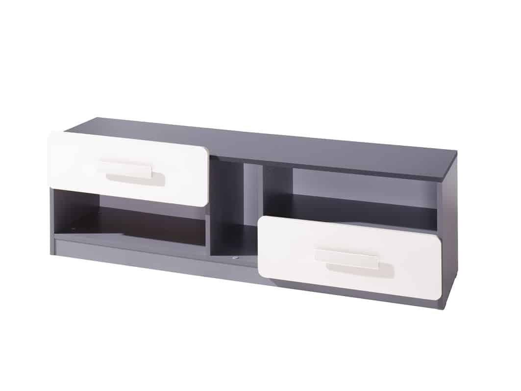 Televizní stolek LIDO RTV, šedá/grafit+bílá
