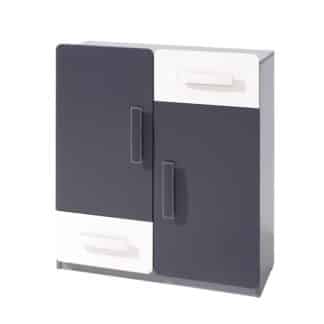 Komoda LIDO K2D2SZ, šedá/grafit+bílá