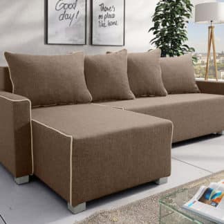 Rohová sedačka BORA 2, hnědá látka