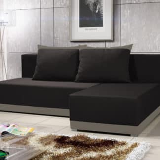 Rohová sedačka BRAGA 3, černá látka/šedá látka