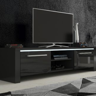 TV stolek HELIX 2, černá/černý lesk