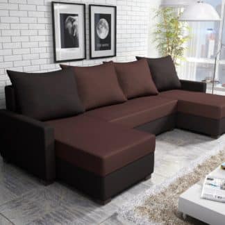 Rohová sedačka FIESTA U 1, hnědá látka