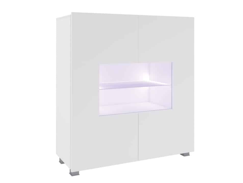 Komoda CALABRINI, bílá/bílý lesk