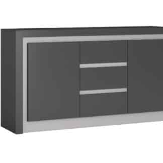LYON LYOK01 komoda 2D-3S, šedé platinum/šedý lesk