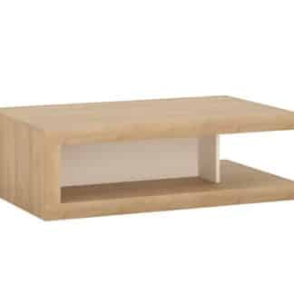 LYON LYOT02 konferenční stolek na kolečkách, dub riviera/bílá