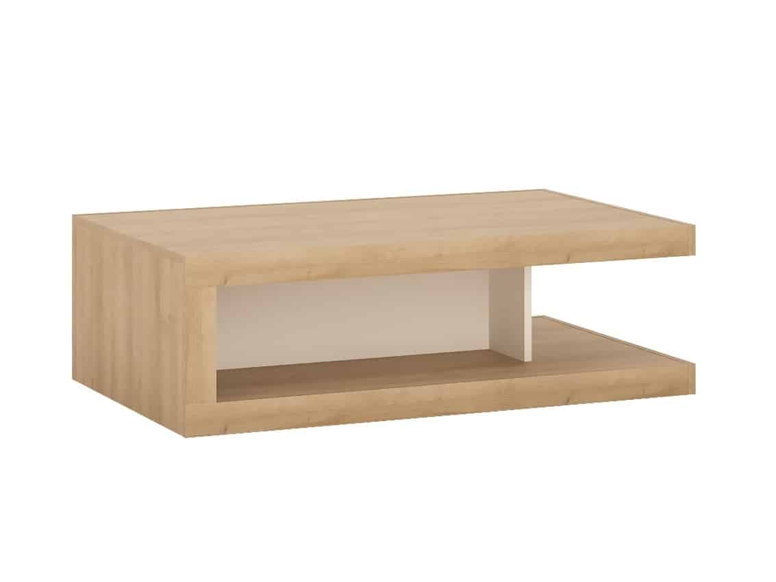 LYON LYOT02 konferenční stolek na kolečkách, dub riviera/bílá