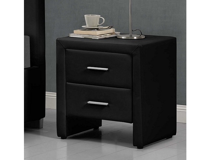 CASTEL čalouněný noční stolek, černá