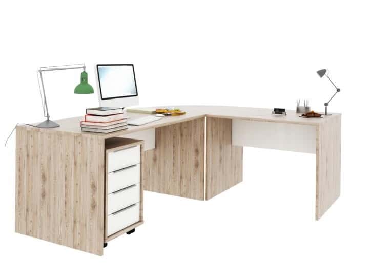 RIOMA set psacích stolů, dub san remo/bílá