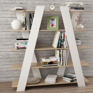 SALVI víceúčelový regál, bílá/dub sonoma