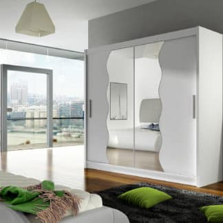 Šatní skříň BEGA X, bílý mat/zrcadlo