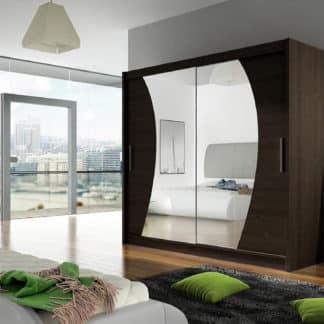 Šatní skříň BEGA IX, choco/zrcadlo