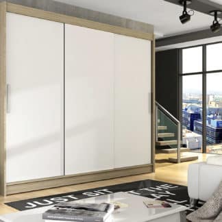 Šatní skříň ASTON II, dub sonoma/bílý mat