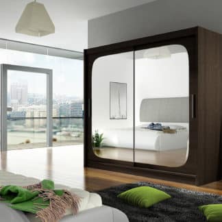 Šatní skříň BEGA VIII, choco/zrcadlo