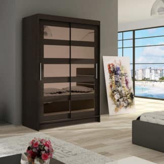 Šatní skříň MIAMII IV, choco/zrcadlo