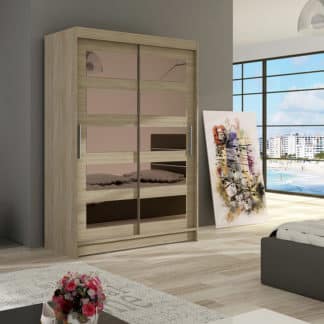 Šatní skříň MIAMII IV, sonoma/zrcadlo